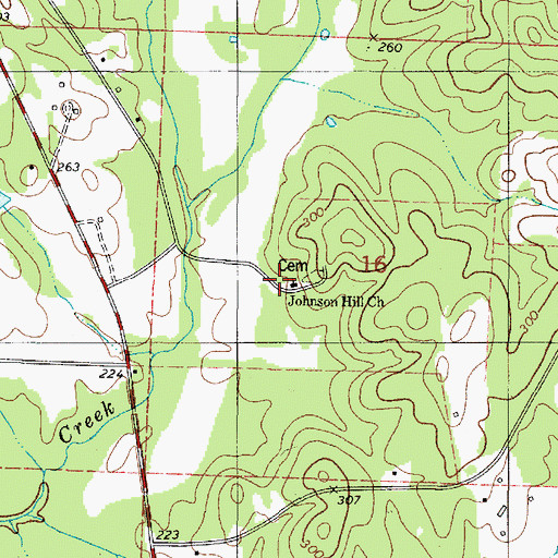 Topographic Map of Johnson Hill Methodist Church, AL