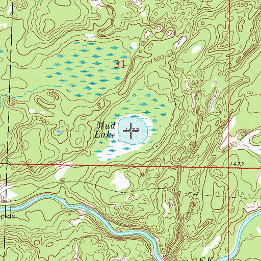 Topographic Map of Mud Lake, WI