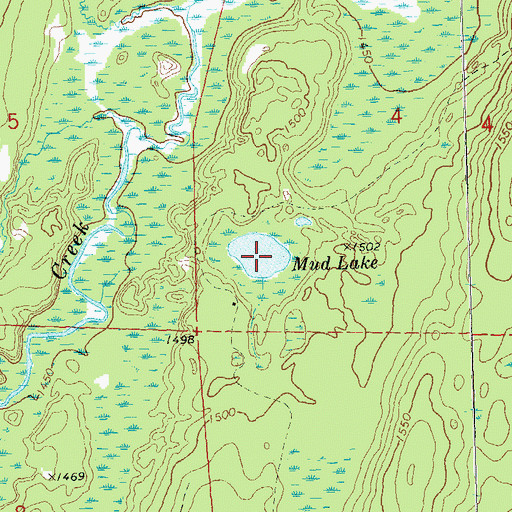 Topographic Map of Mud Lake, WI