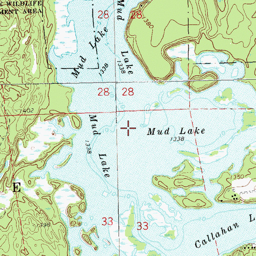 Topographic Map of Mud Lake, WI
