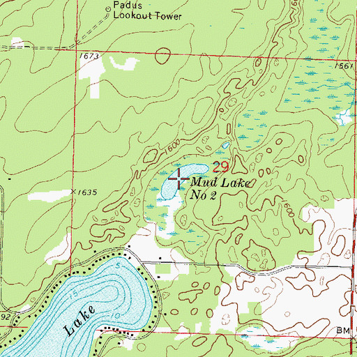 Topographic Map of Mud Lake Number Two, WI