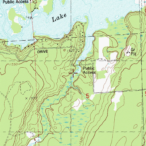 Topographic Map of Musser Creek, WI