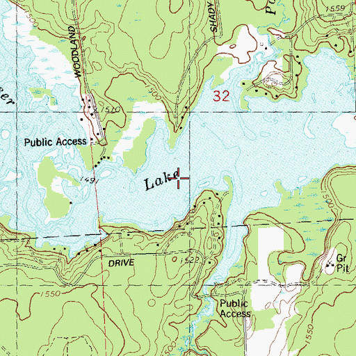 Topographic Map of Musser Lake, WI