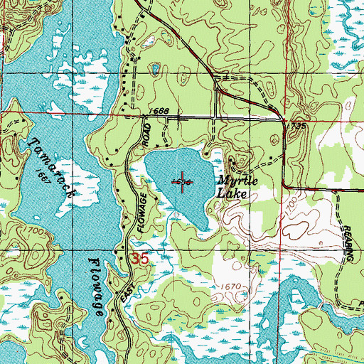 Topographic Map of Myrtle Lake, WI