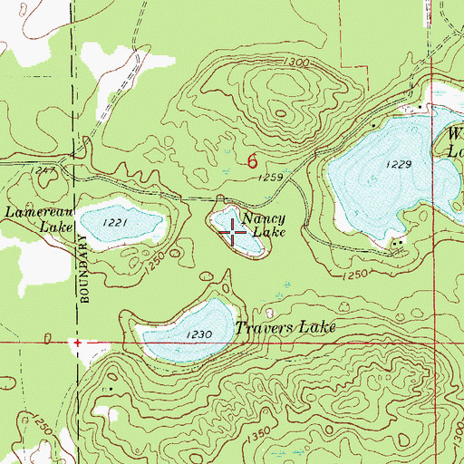 Topographic Map of Nancy Lake, WI