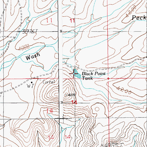 Topographic Map of Black Point Tank, AZ