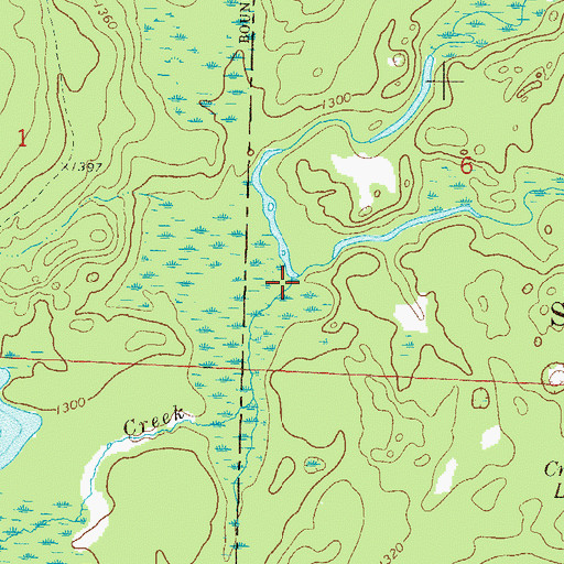 Topographic Map of Newman Creek, WI