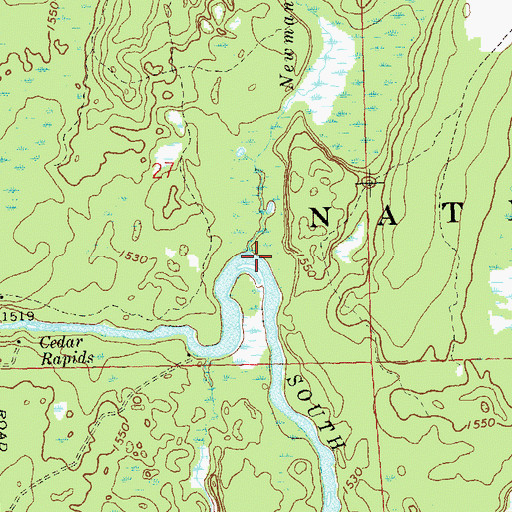 Topographic Map of Newman Creek, WI