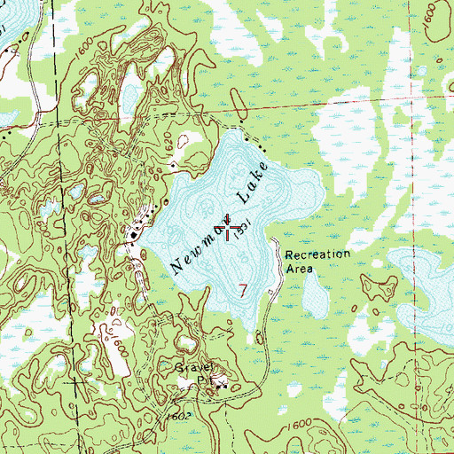 Topographic Map of Newman Lake, WI