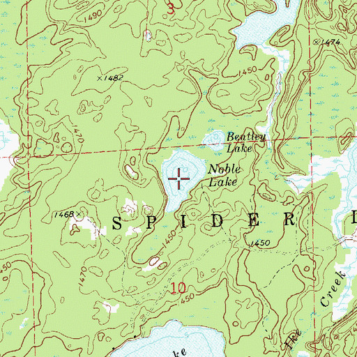 Topographic Map of Noble Lake, WI