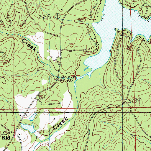 Topographic Map of Little Kowaliga Creek, AL