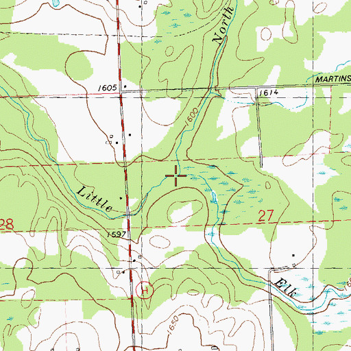 Topographic Map of North Branch Little Elk River, WI