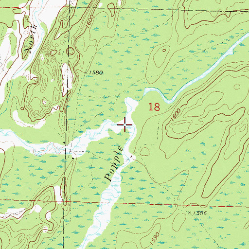 Topographic Map of North Branch Popple River, WI