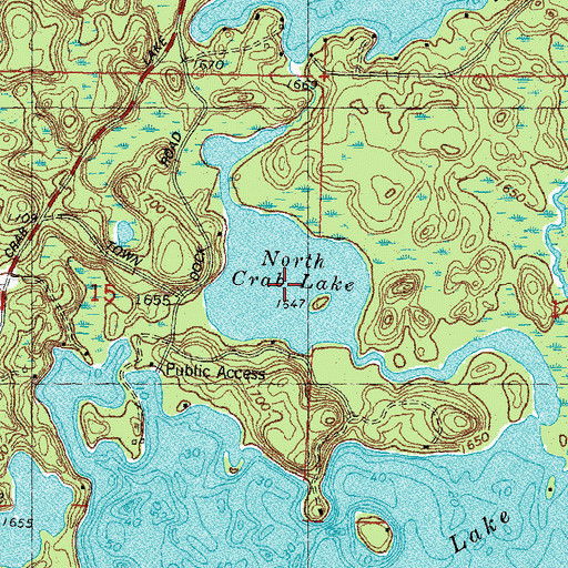 Topographic Map of North Crab Lake, WI