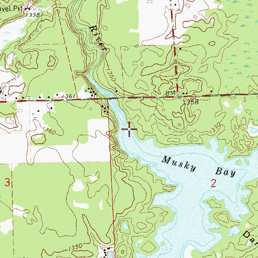 Topographic Map of North Fork Chief River, WI