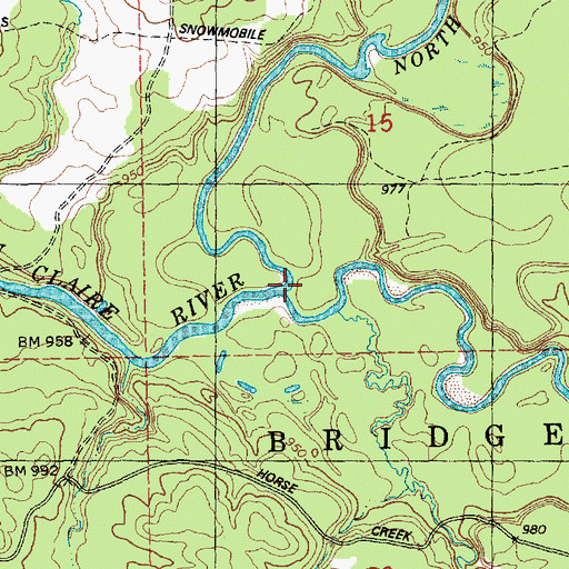 Topographic Map of North Fork Eau Claire River, WI