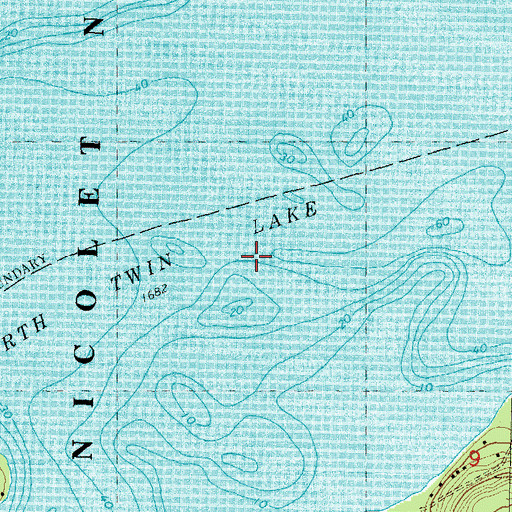 Topographic Map of North Twin Lake, WI