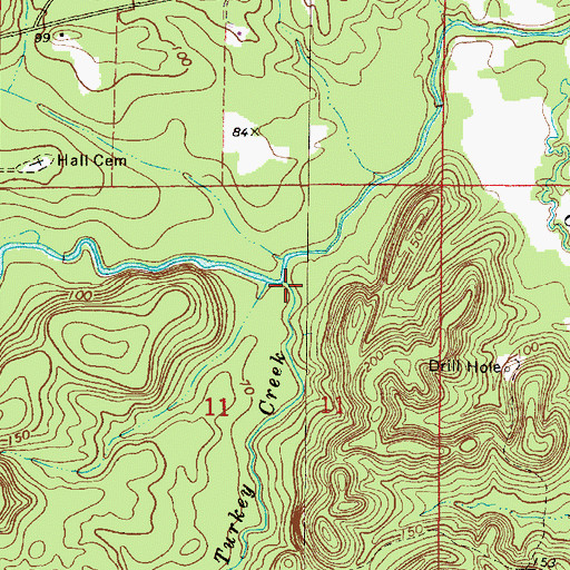 Topographic Map of Little Turkey Creek, AL