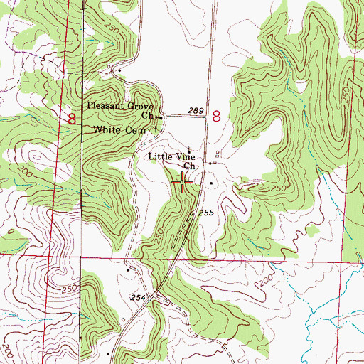 Topographic Map of Little Vine Baptist Church, AL