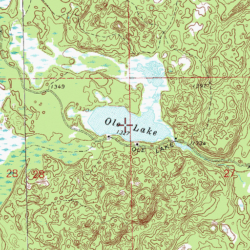 Topographic Map of Ole Lake, WI