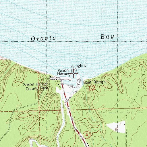 Topographic Map of Oronto Creek, WI