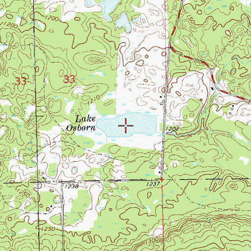 Topographic Map of Lake Osborn, WI