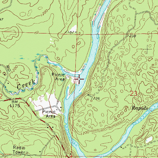 Topographic Map of Otter Creek, WI