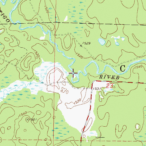 Topographic Map of Otter Creek, WI