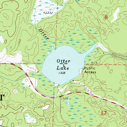Topographic Map of Otter Lake, WI