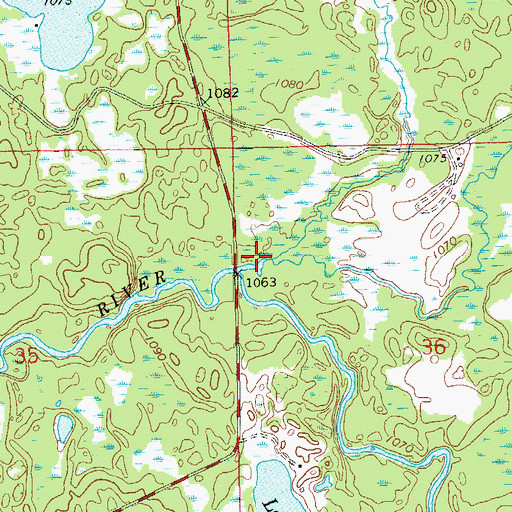 Topographic Map of Ounce River, WI