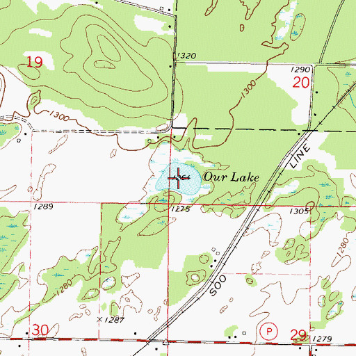 Topographic Map of Our Lake, WI