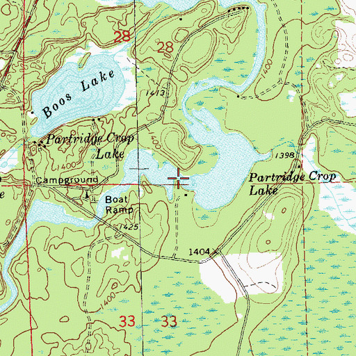 Topographic Map of Partridge Crop Lake, WI