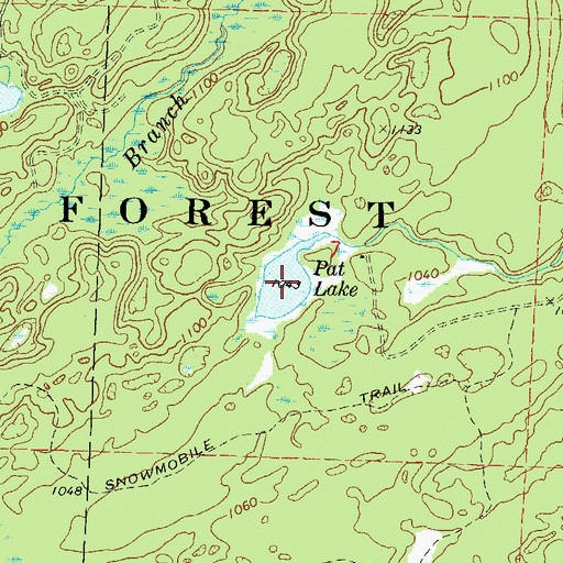 Topographic Map of Pat Lake, WI