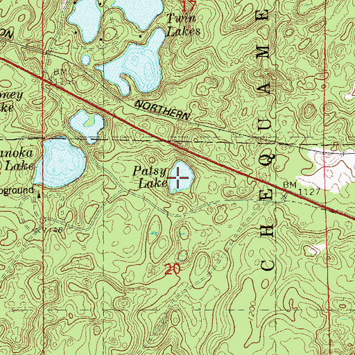 Topographic Map of Patsy Lake, WI
