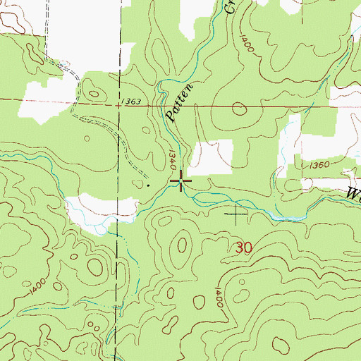 Topographic Map of Patten Creek, WI