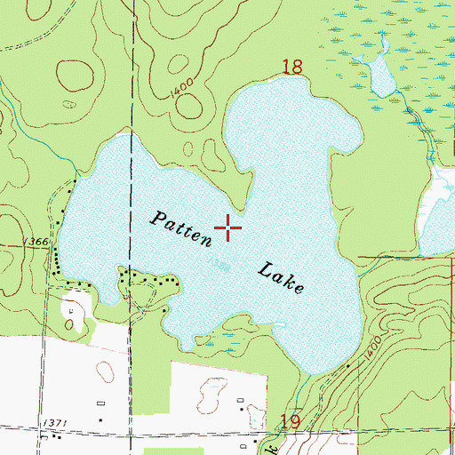 Topographic Map of Patten Lake, WI