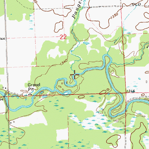Topographic Map of Paugel Creek, WI