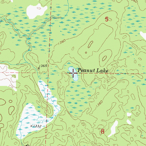 Topographic Map of Peanut Lake, WI