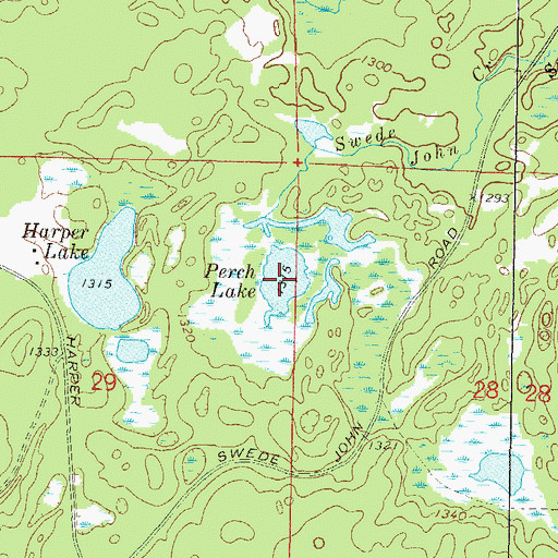 Topographic Map of Perch Lake, WI