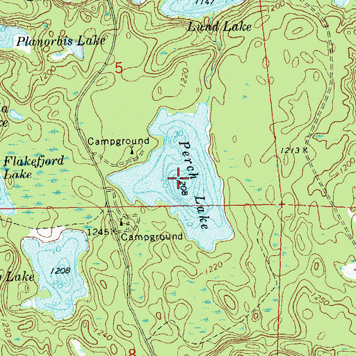 Topographic Map of Perch Lake, WI