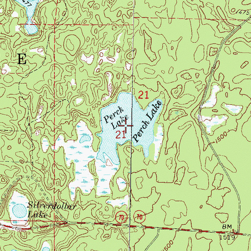 Topographic Map of Perch Lake, WI