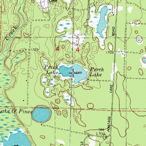 Topographic Map of Perch Lake, WI