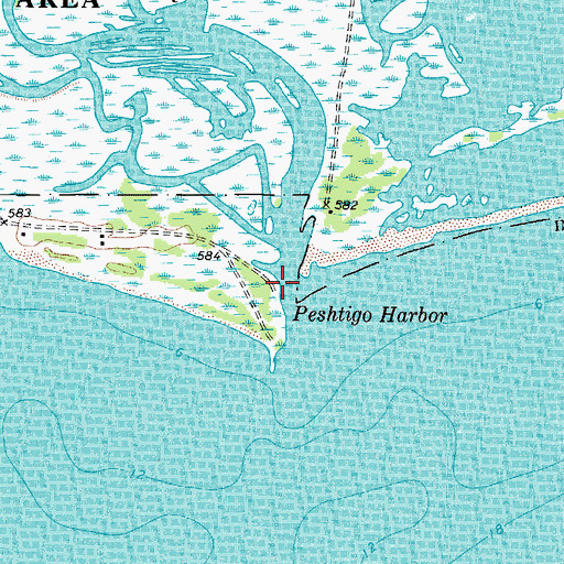 Topographic Map of Peshtigo River, WI