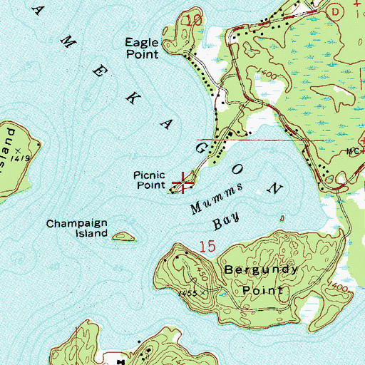 Topographic Map of Picnic Point, WI