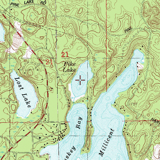 Topographic Map of Pike Lake, WI