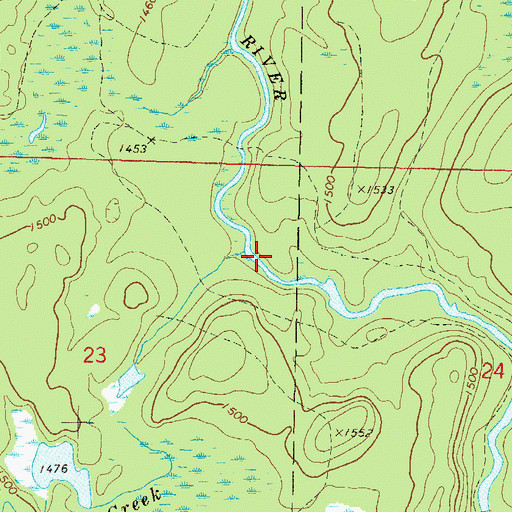 Topographic Map of Piledriver Creek, WI