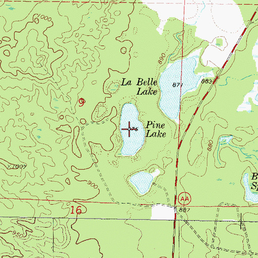 Topographic Map of Pine Lake, WI