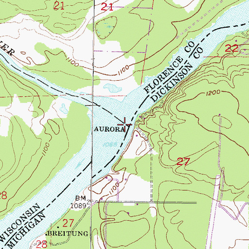 Topographic Map of Pine River, WI