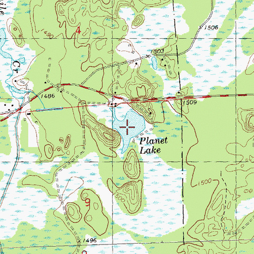 Topographic Map of Planet Lake, WI