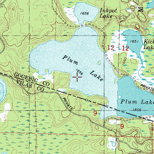 Topographic Map of Plum Lake, WI